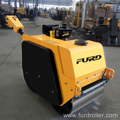 Hand operated mini soil road roller compactor with single drum FYLJ-S600C